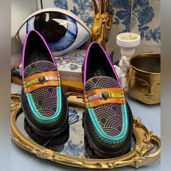 🆕 KURT GEIGER LONDON 🧿 NWOB Patterned Southbank Loafers Sz EU 37 US 7 - Picture 4 of 15